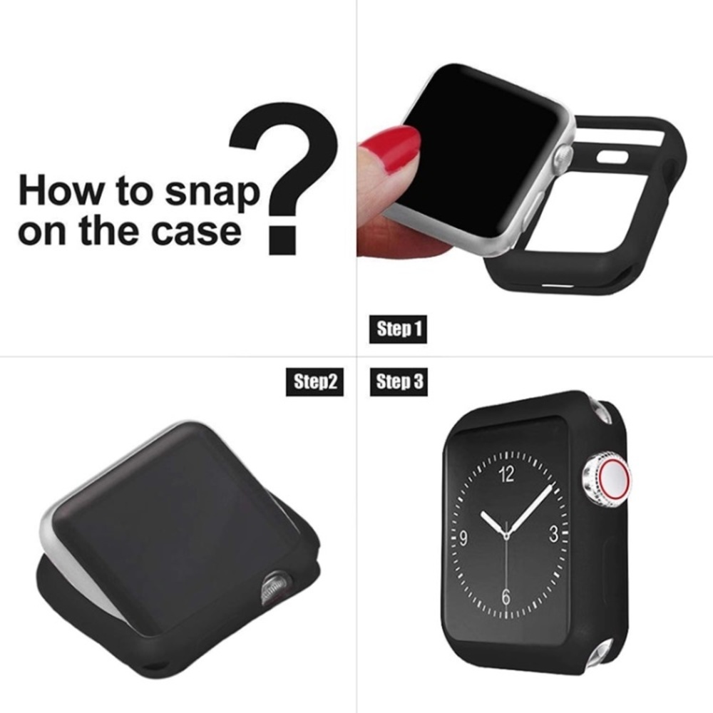 NEW Apple Watch Protective Sport Bumper Case Black - Picture 7 of 7